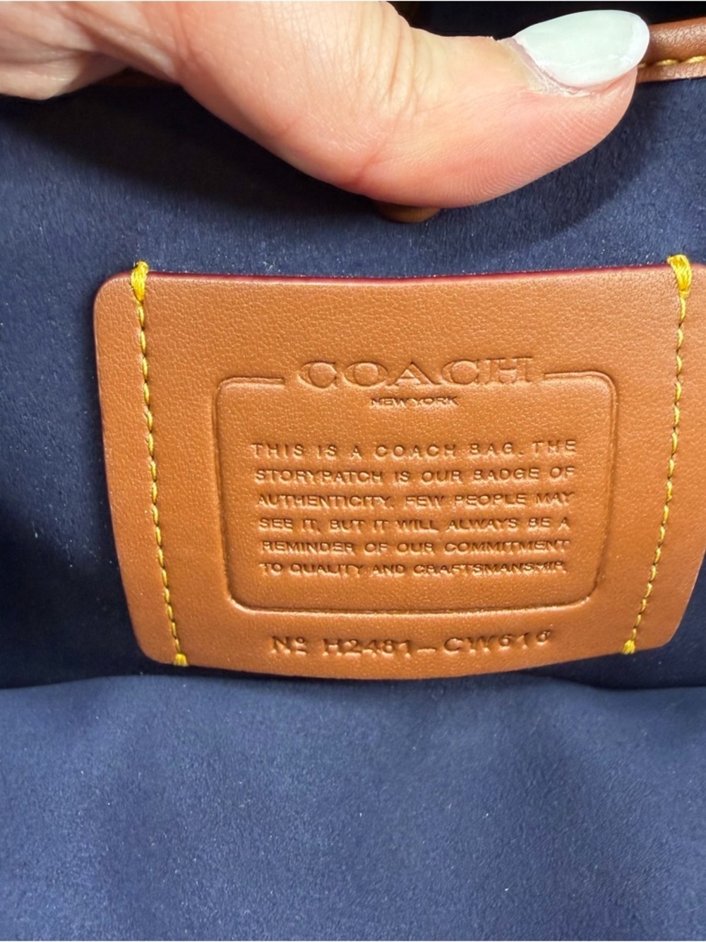 Coach Soft Empire Carryall Bag 40 Dark Navy Leather Purse - Picture 8 of 14